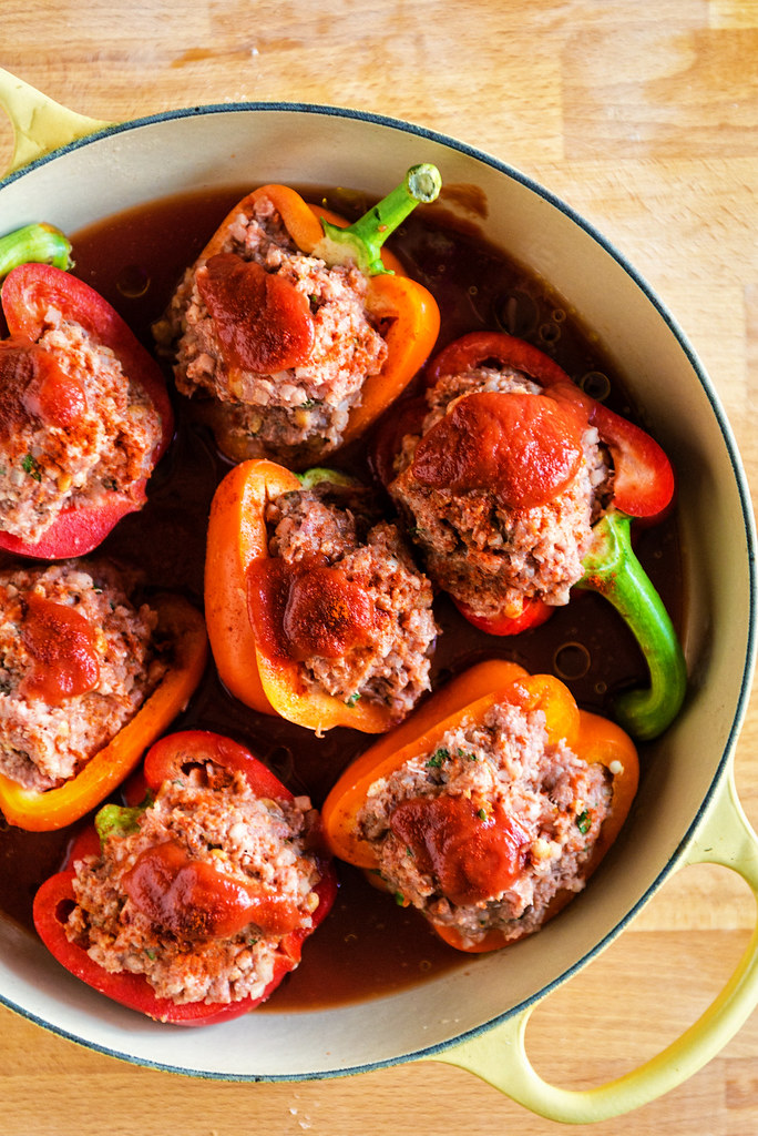 Whole 30 Turkish Lamb Stuffed Peppers {Girl Carnivore}