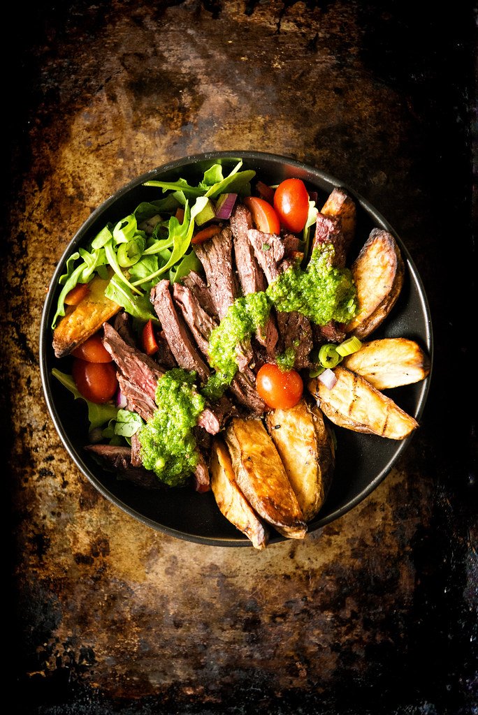 Grilled Chimichurri Steak with Potato Power Bowl {Girl Carnivore}