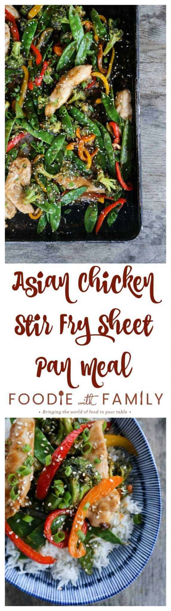 Fabulously fast, filling, and flavourful, this Asian Chicken Stir Fry Sheet Pan Meal will please everyone and feed a crowd economically. 