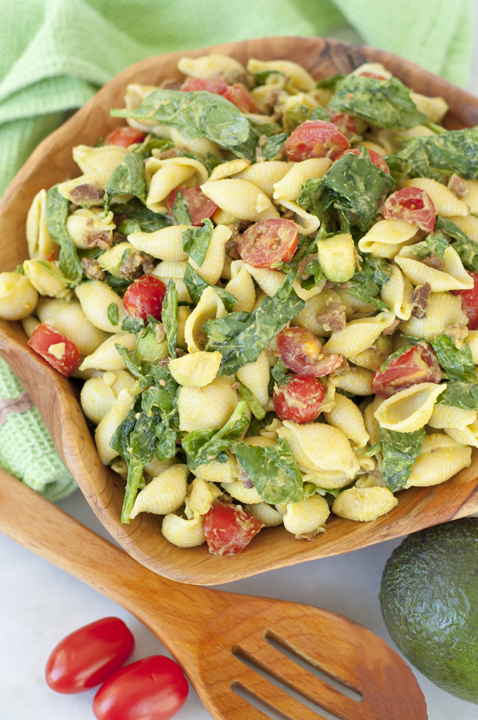 Avocado BLT Pasta Salad {Wishes & Dishes}