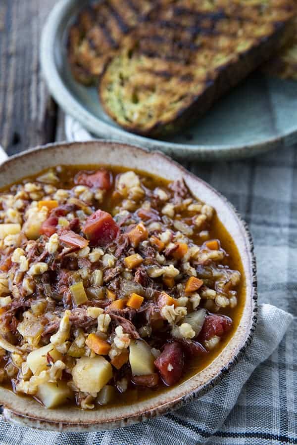 Slow Cooker Beef Barley Soup is hearty and comforting, easy to make, and incredibly delicious! It's absolutely bursting with tender beef, good-for-you vegetables, and flavourful, plump barley.