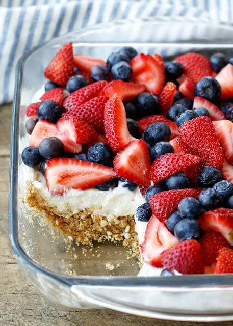 No Bake Berry Pretzel Dessert {Wishes & Dishes}