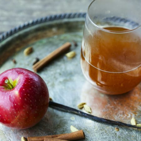 Slow-Cooker Mulled Apple Cider is bursting with fresh apple flavour in this spiced, gently vanilla-scented, lightly maple sweetened brew.