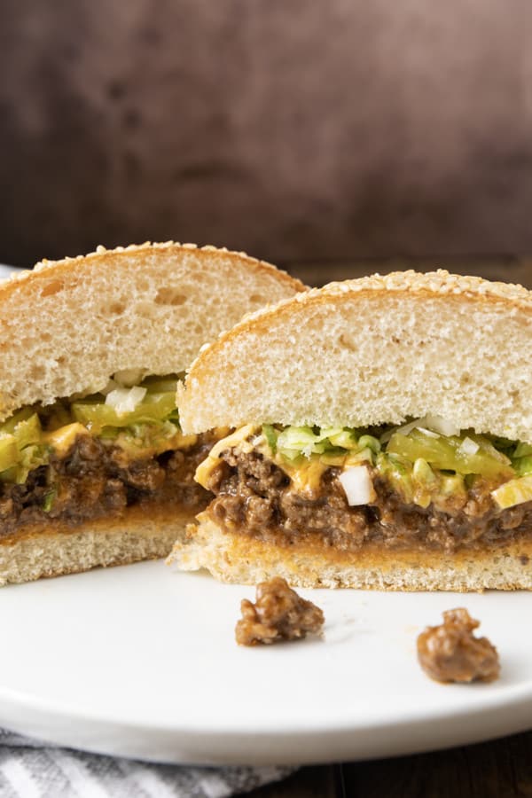 Big Mac Sloppy Joes: bring “the golden arches” treatment to these delightfully different Sloppy Joes made with seasoned beef, special sauce, lettuce, cheese, pickles, and onions. It’s all the good stuff in a Big Mac but easily made at home!