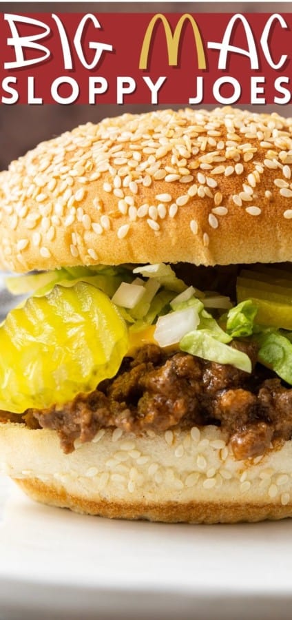 Big Mac Sloppy Joes: bring “the golden arches” treatment to these delightfully different Sloppy Joes made with seasoned beef, special sauce, lettuce, cheese, pickles, and onions. It’s all the good stuff in a Big Mac but easily made at home!