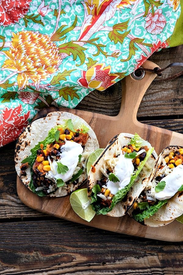 Fast, delicious, fresh, and health and budget friendly, it just doesn't get any better than these Black Bean Tacos. Salsa and chili powder provide massive flavour in this 10 minute meal will fill you up, make you happy, and keep you healthy all at the same time! This is a perfect addition to game day parties and festivities.