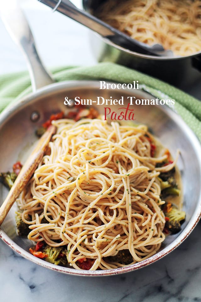 Broccoli and Sundried Tomato Pasta {Diethood}