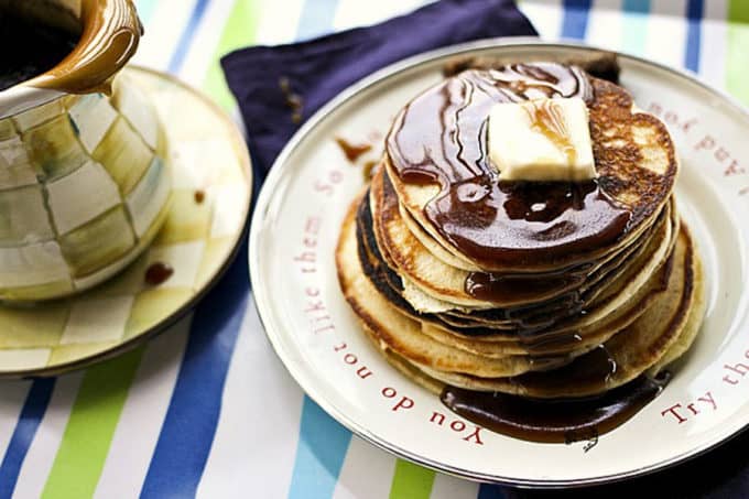 Out of maple or pancake syrup? Never fear! Smooth, thick, and rich, this pantry friendly Brown Sugar and Butter Pancake Syrup is simply delicious. It comes together quicker than quick and tastes so good you may find yourself never buying pancake syrup again!