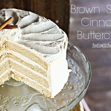 Brown Sugar Cinnamon Buttercream isn't your average frosting! Flecked with crunchy little crystals of brown sugar, it's reminiscent of Snickerdoodle Cookies! foodiewithfamily.com