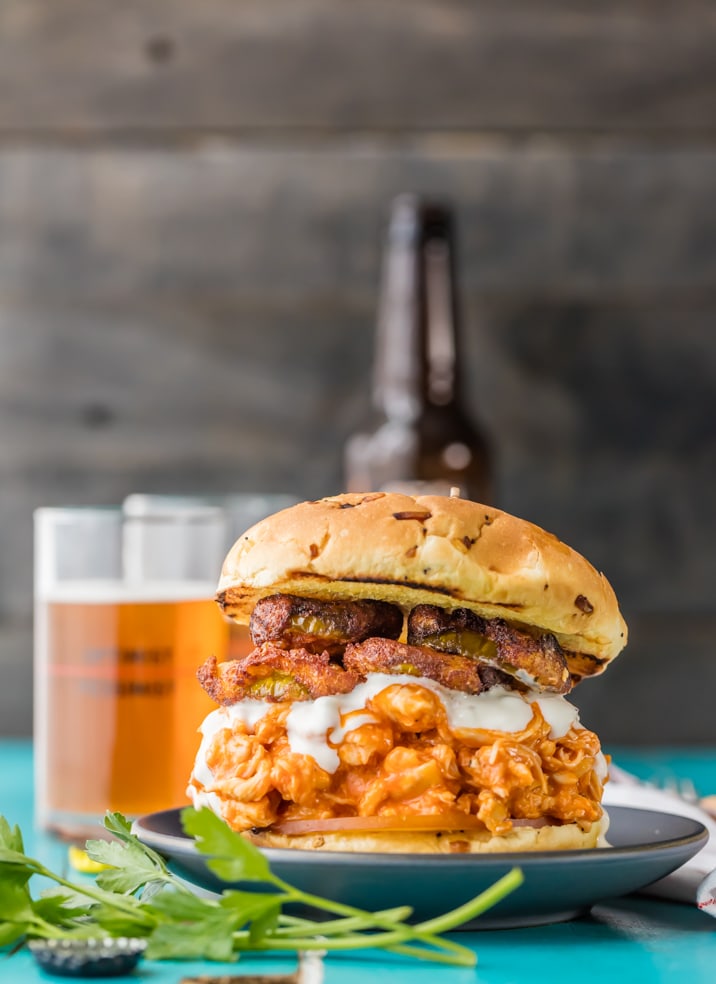 Slow Cooker Buffalo Chicken Sandwiches {The Cookie Rookie}