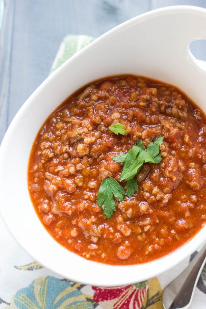 Chili with Beef and Bulgur {Lemons for Lulu}