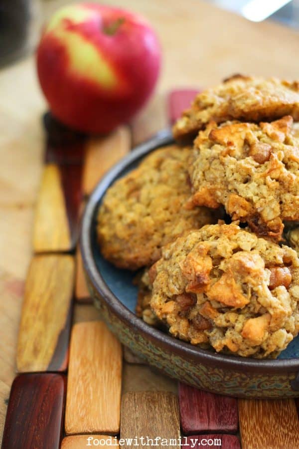 Caramel Apple Oatmeal Cookies from foodiewithfamily.com