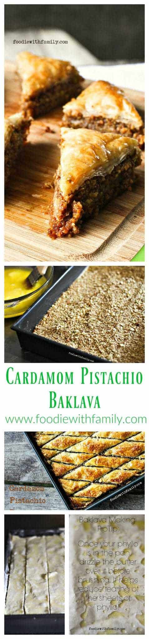 Cardamom Pistachio Baklava from foodiewithfamily.com