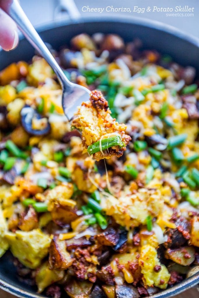 Chorizo, Egg & Potato Skillet {Sweet C's}