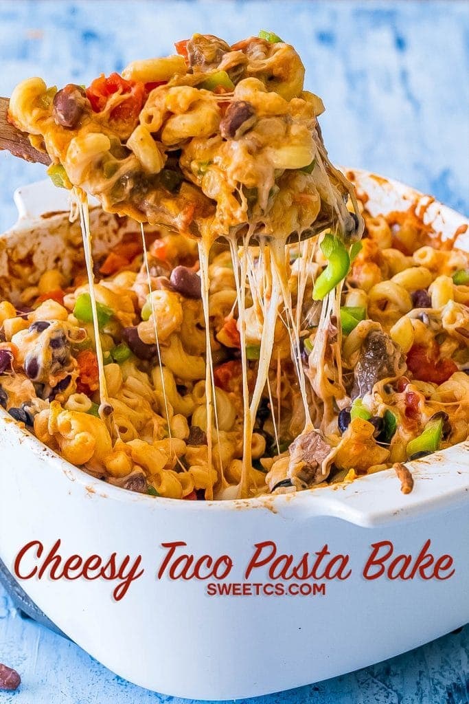 Cheesy Taco Pasta Bake {Sweet C's}