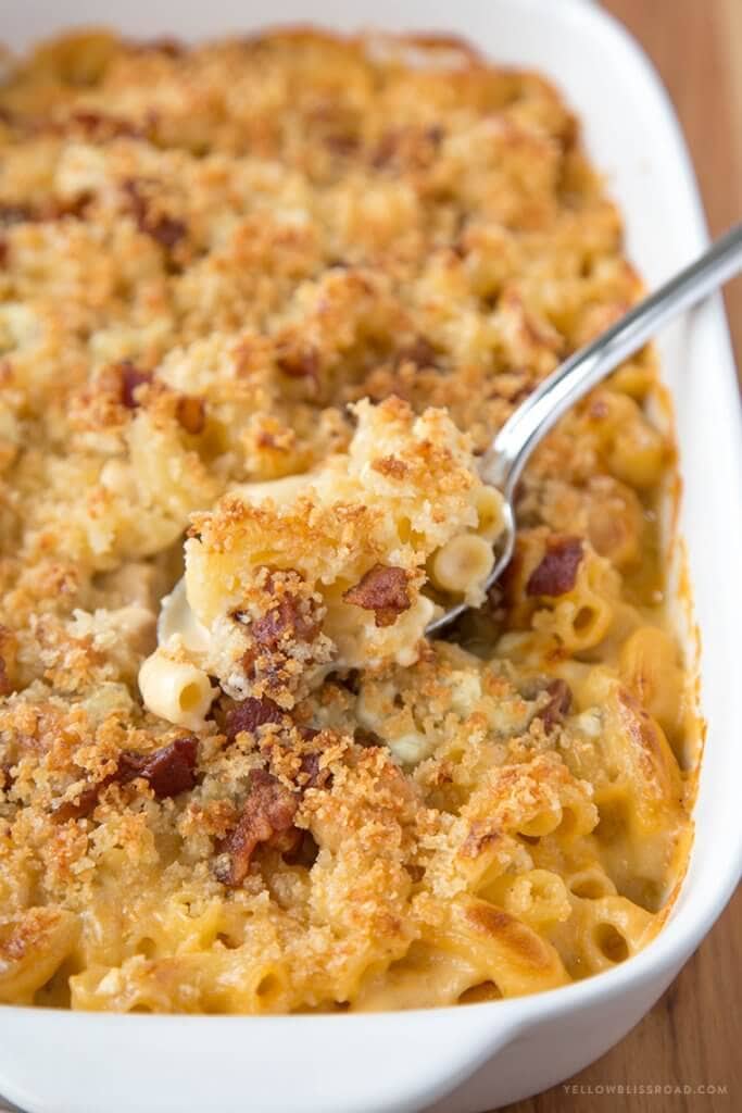 Chicken, Bacon, and Bluecheese Mac and Cheese {Yellow Bliss Road}