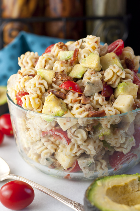 Chicken Club Pasta Salad {Wishes & Dishes}