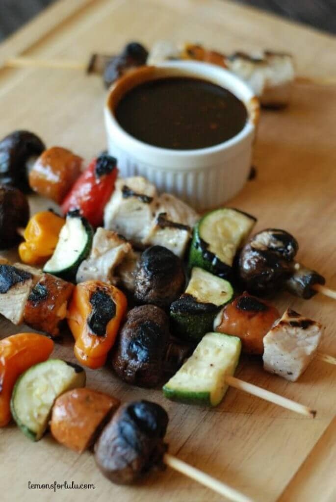 Pork Kebobs with Balsamic Barbecue Sauce {Lemons for Lulu}