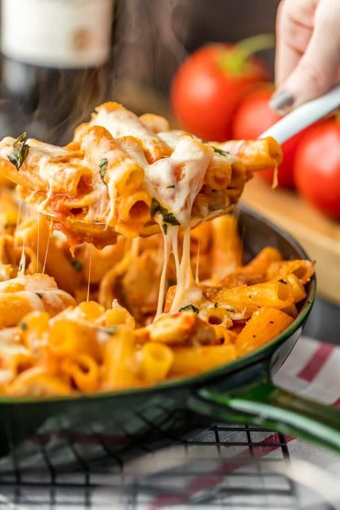 Chicken Parmesan Pasta Skillet {The Cookie Rookie}