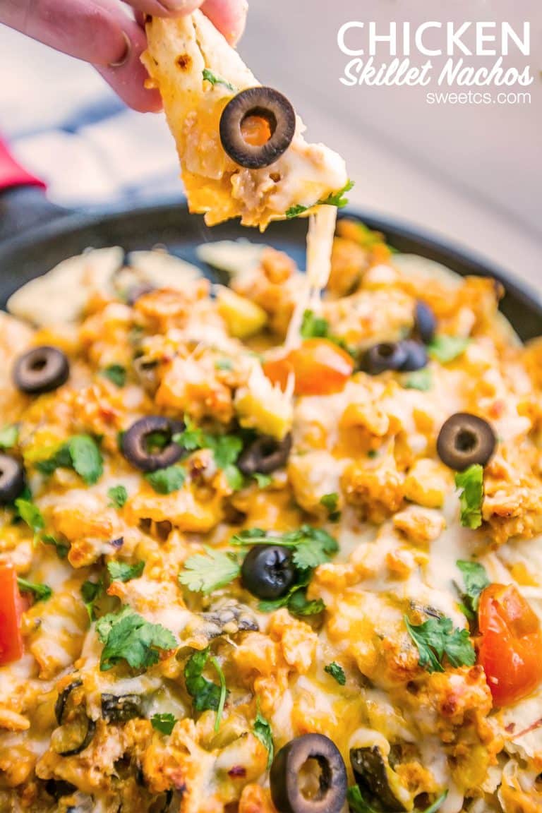 Chicken Skillet Nachos {Sweet C's Designs}