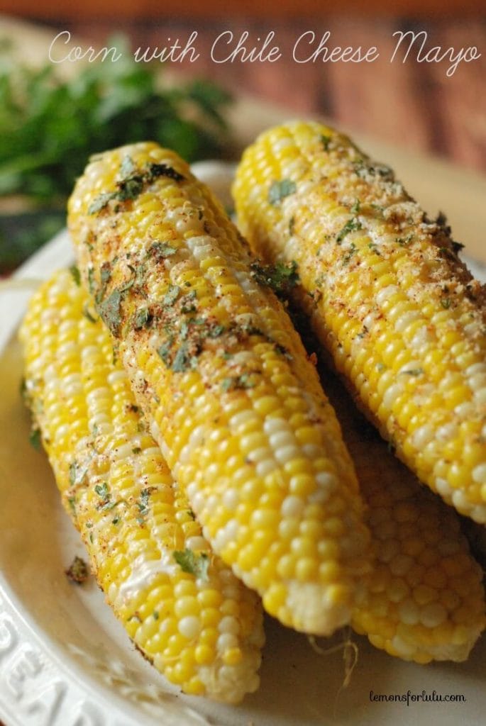 Corn with Chili Cheese Mayo {Lemons for Lulu}