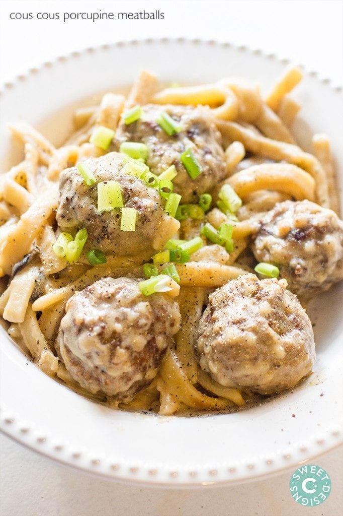 Porcupine Meatballs with Cous Cous {Sweet C's Designs}