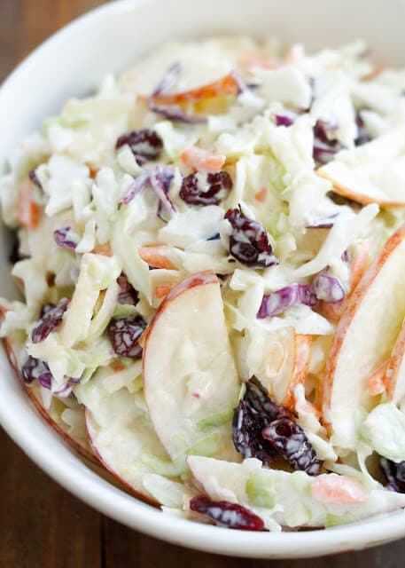 Cranberry Apple Coleslaw {Barefeet in the Kitchen}