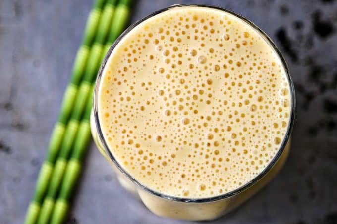 Naturally Sweetened Creamsicle Smoothies; no sugar added and still sweet as can be. This great post-workout snack is packed with protein.