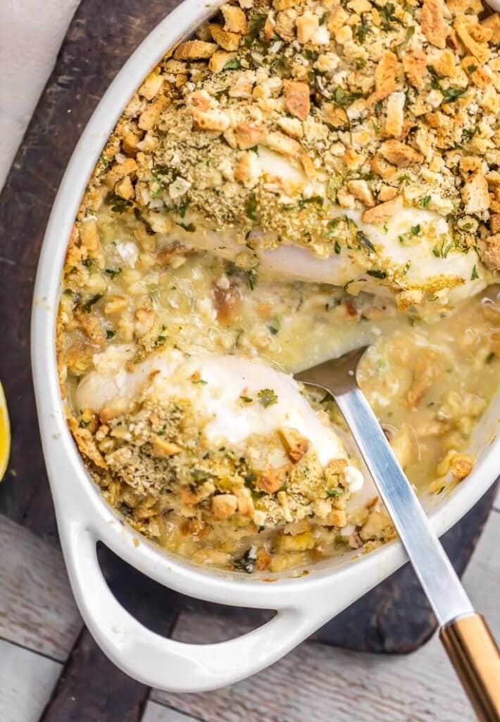 Creamy Swiss Chicken Bake {The Cookie Rookie}