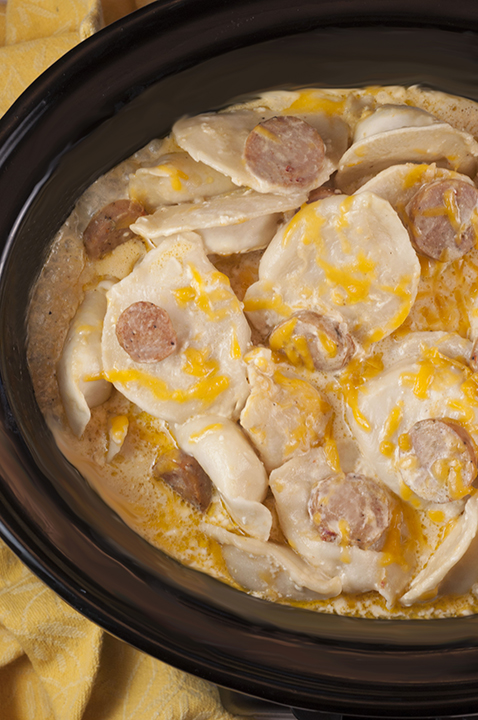 Crock Pot Pierogie Casserole {Wishes & Dishes}