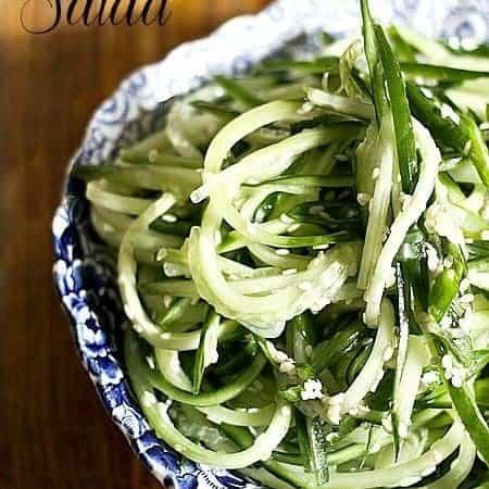 Cucumber Scallion Salad {5 Minute Recipe} foodiewithfamily.com