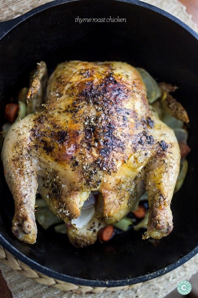 Fool Proof Thyme Roast Chicken {Sweet C's Designs}