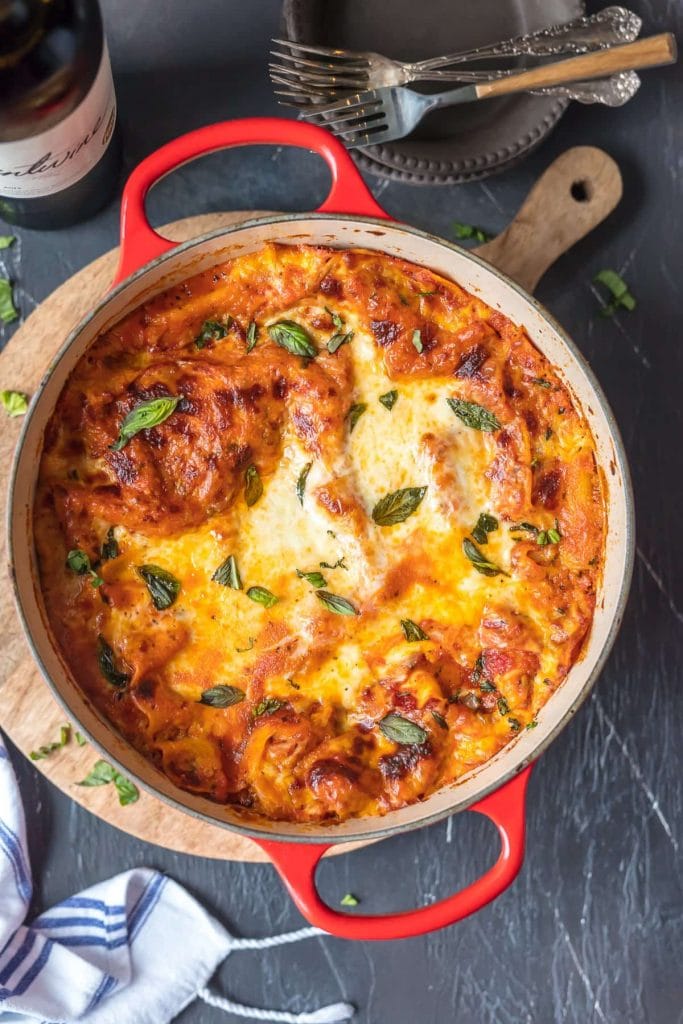 Dutch Oven Lasagna {The Cookie Rookie}