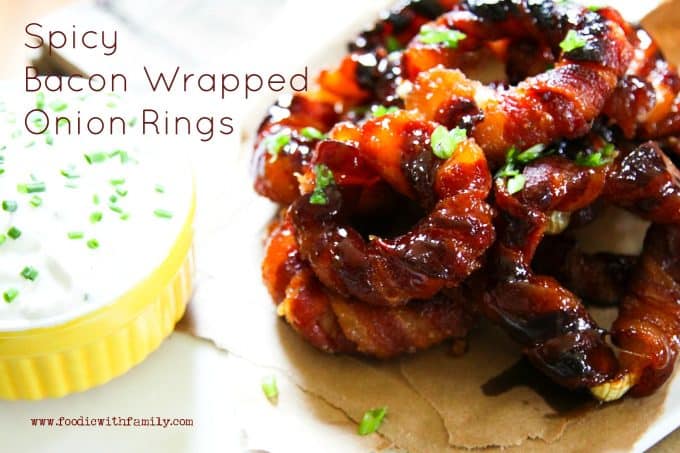 Easy Bacon Wrapped Onion Rings from foodiewithfamily.com