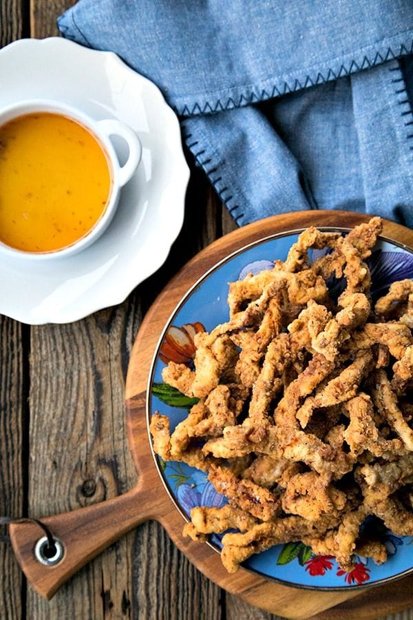 These Easy Crispy Pork Tenders or Pork Fries will be your new go-to snack. Make a huge pile of irresistible crispy-breaded pork from just two New York (boneless center cut) pork chops.