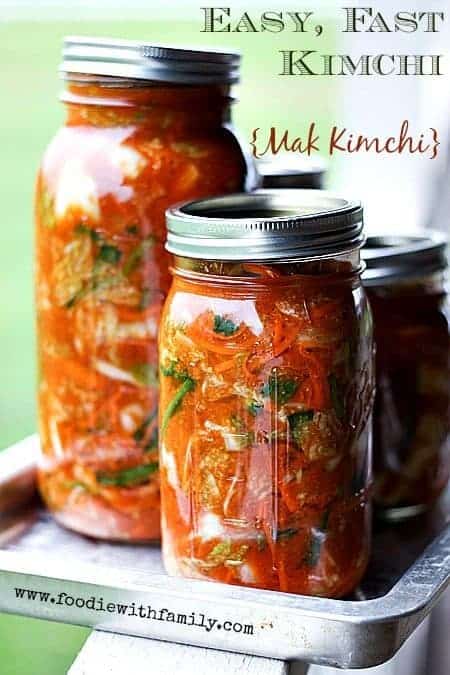 Easy, Fast Kimchi Recipe {Mak Kimchi} at www.foodiewithfamily.com