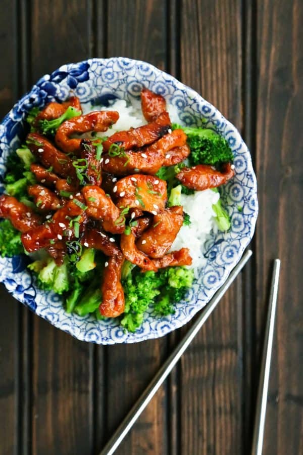 Easy Garlic Ginger Glazed Sticky Pork is a tremendously flavourful and fast dinner that beats take-out any day of the week.