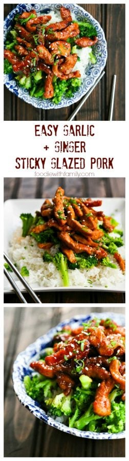 Easy Garlic and Ginger Sticky Glazed Pork Stir Fry