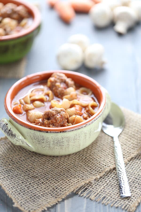 Easy Vegetable Soup with Meatballs {Lemons for Lulu}