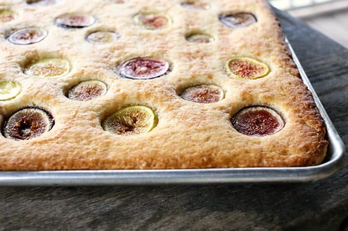 Simple buttery, vanilla Fig and Honey Snack Cake celebrates the brief glory of fresh figs!