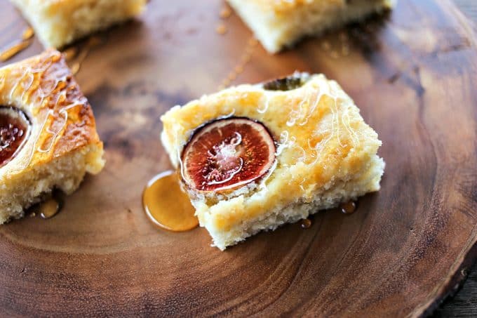 Simple buttery, vanilla Fig and Honey Snack Cake celebrates the brief glory of fresh figs!