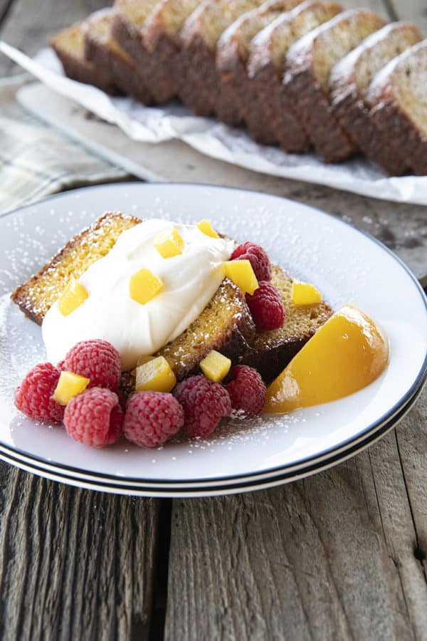 French Yogurt Cake is the world's easiest cake, but that doesn't make it any less impressive, and this Brown Sugar Peach Yogurt Cake is simple to make and simply divine! It's surprisingly sophisticated for a cake made with such humble ingredients.