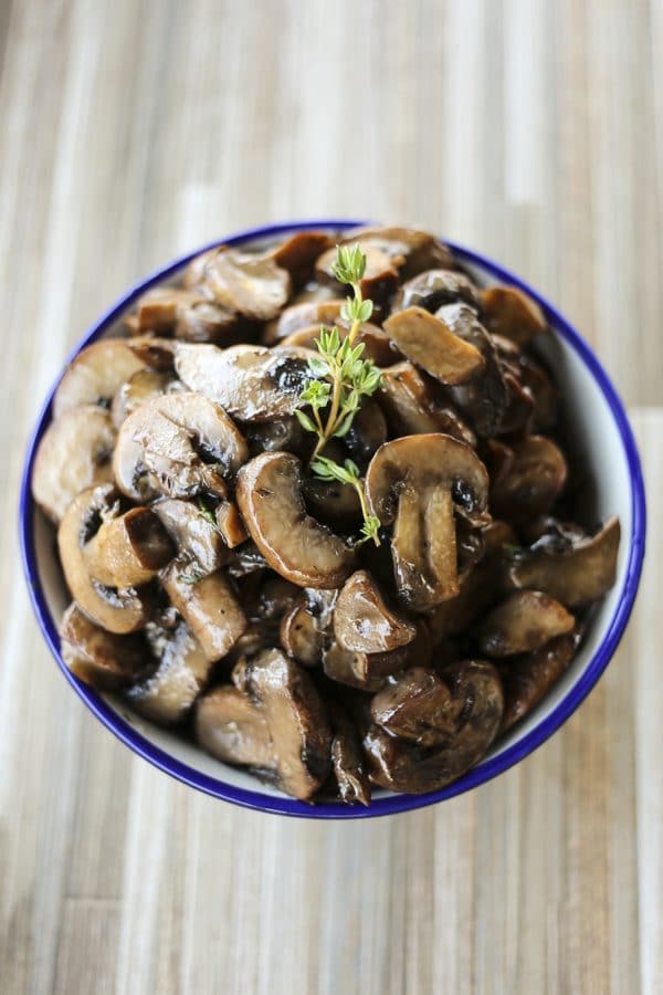 Savoury, tender, umami-packed morsels of Garlic Butter Sautéed Mushrooms make a great side dish for roasts and steaks, or topper for polenta or noodles. 