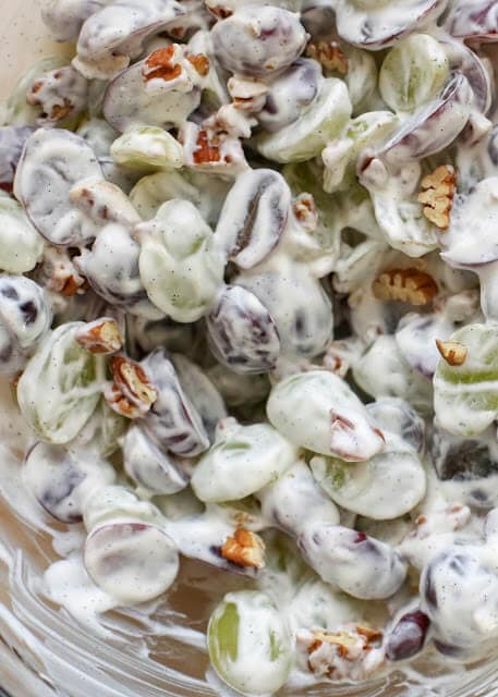 Grape Salad with Vanilla Bean Sweet Cream {Barefeet in the Kitchen}