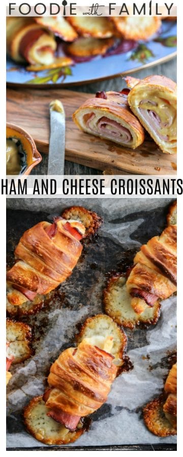 Ham and Cheese Croissants: homemade butter pastry is wrapped around tender ham and Swiss cheese and baked to brown, flaky perfection.