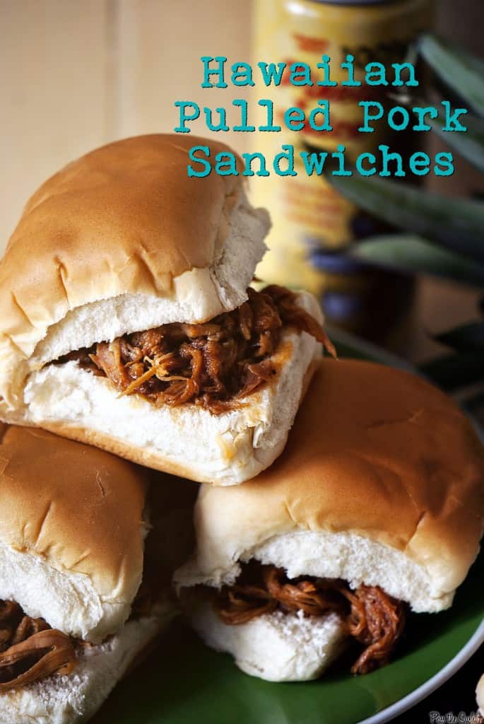 Slow Cooker Hawaiian Pulled Pork { Pass the Sushi }