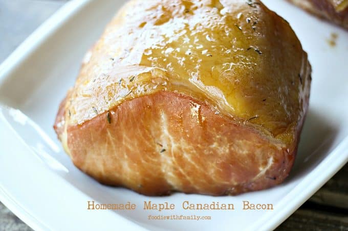 Homemade Maple Canadian Bacon {smoker optional!} from foodiewithfamily.com