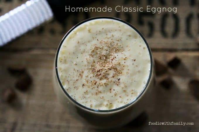 Light as a feather, rich, Homemade Classic Eggnog from foodiewithfamily.com