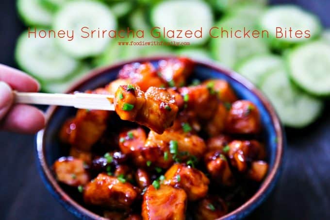 Simple Honey Sriracha Glaze Chicken Bites