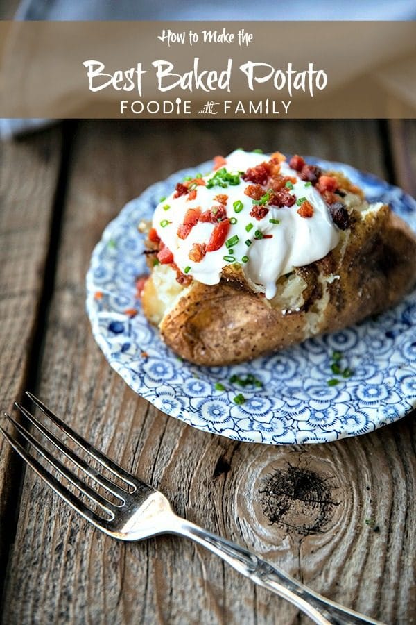 The Best Baked Potato is a thing of beauty. Our method best way to bake a potato yields a crisp, salty skin with fluffy insides every single time and is absolutely fool proof.